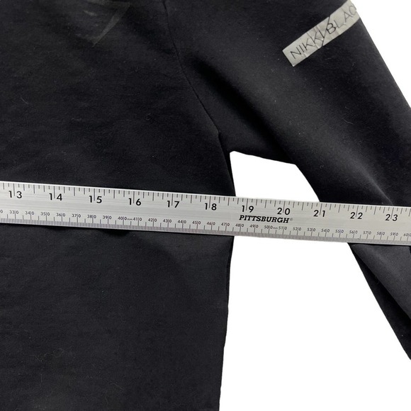 Gymshark Nikki Blackketter Jumper Crop Top Long Sleeve Black - Picture 9 of 10